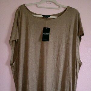 Lauren Ralph Lauren Gold sparkle -round neck Nwt size 3x
